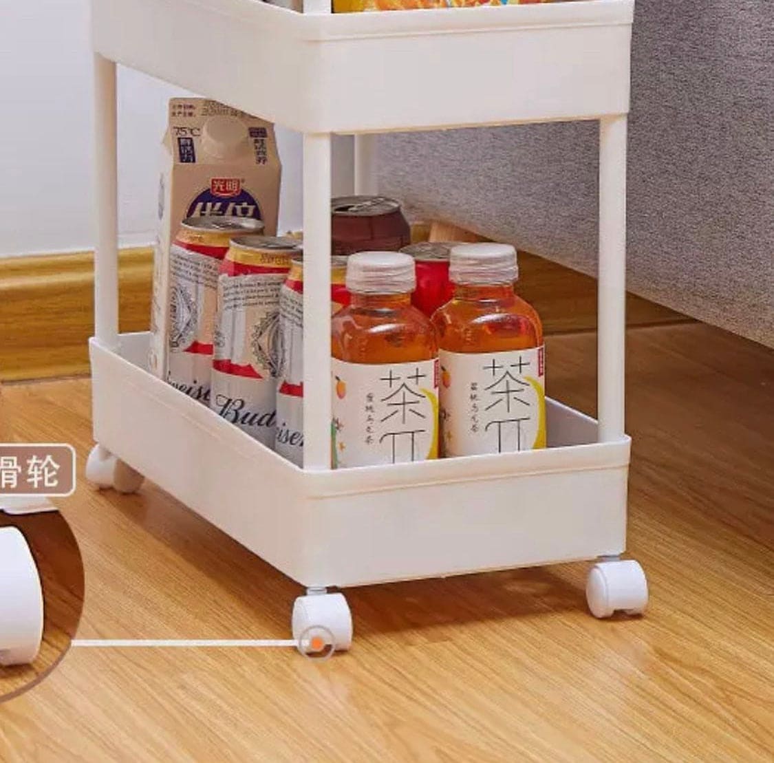 Three Layer Storage Cart, Rotating Wheels Kitchen Bathroom Organizer, Three Layer Trolley, Hairdressing Trolley Rack Mobile Shelf Three Layer Storage Cart, Rotating Wheels Kitchen Bathroom Organizer, Three Layer Trolley, Hairdressing Trolley Rack Mobile Shelf